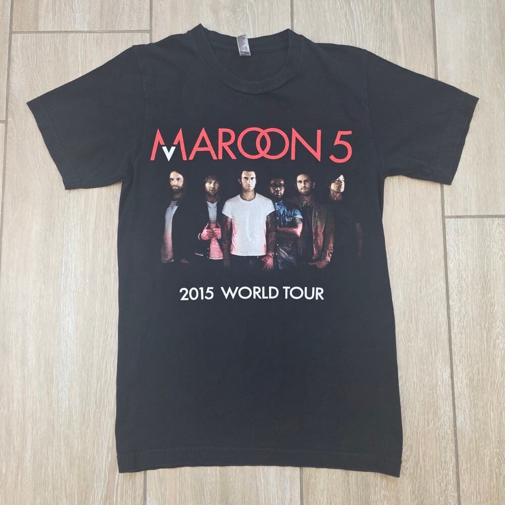 Maroon 5 2015 World Tour T Shirt Womens S Black American Apparel Band Tee